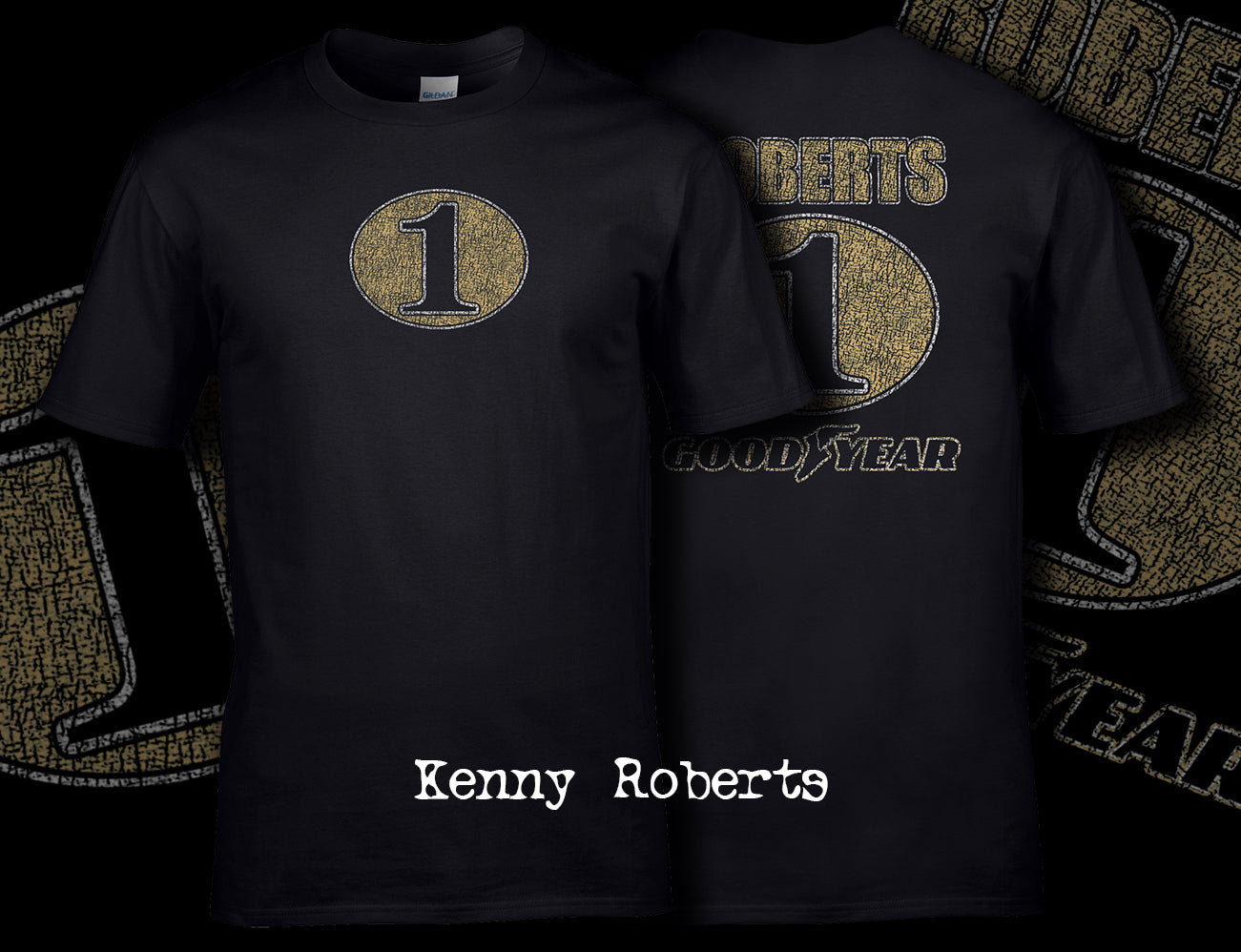 Kenny Roberts Vintage T Shirt Front and Back Print 01