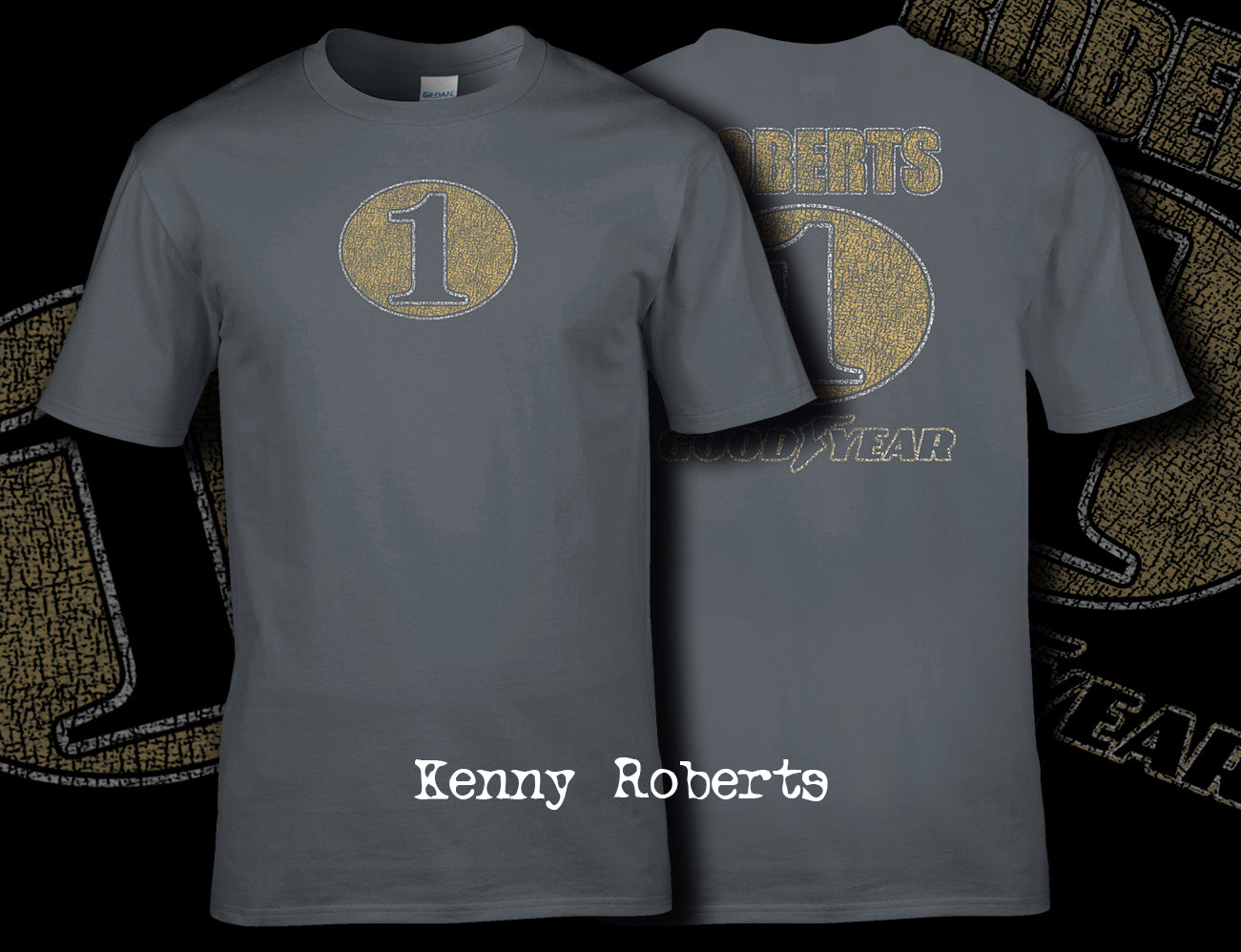 Kenny Roberts Vintage T Shirt Front and Back Print 01