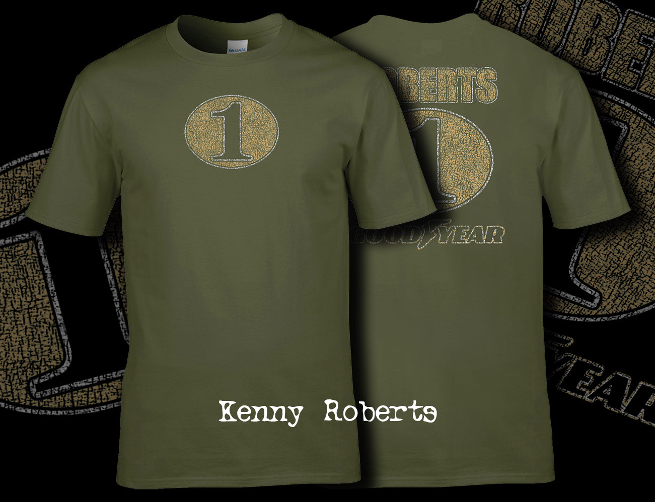 Kenny Roberts Vintage T Shirt Front and Back Print 01