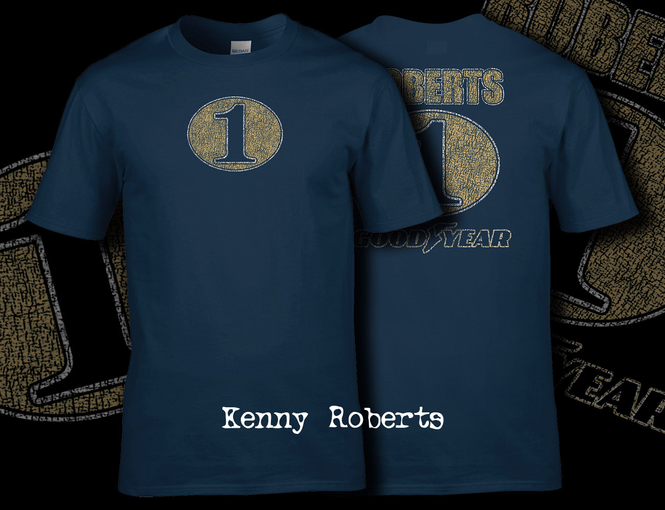 Kenny Roberts Vintage T Shirt Front and Back Print 01