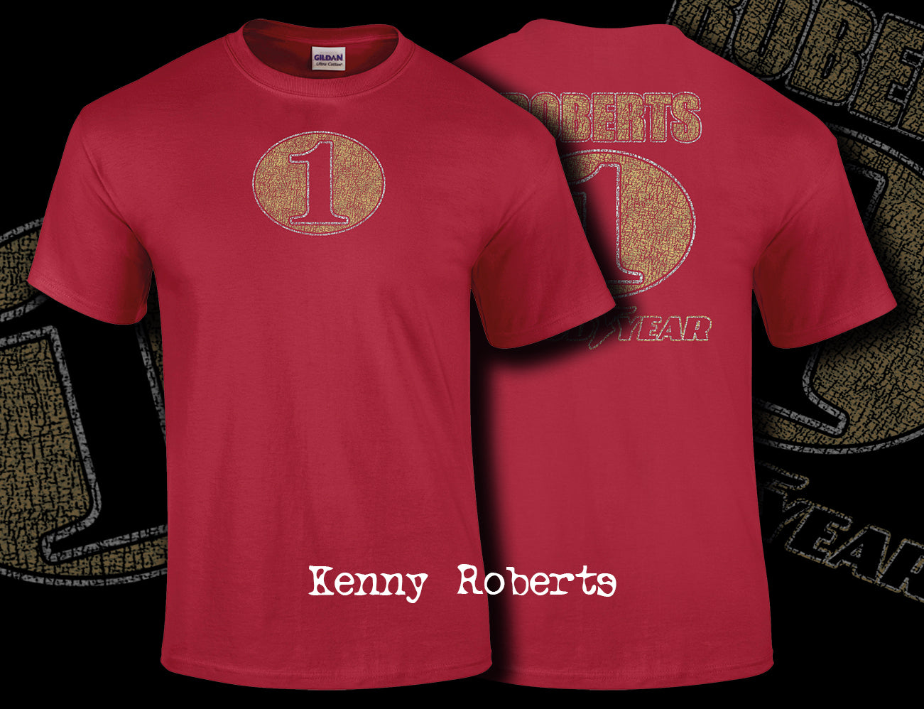 Kenny Roberts Vintage T Shirt Front and Back Print 01