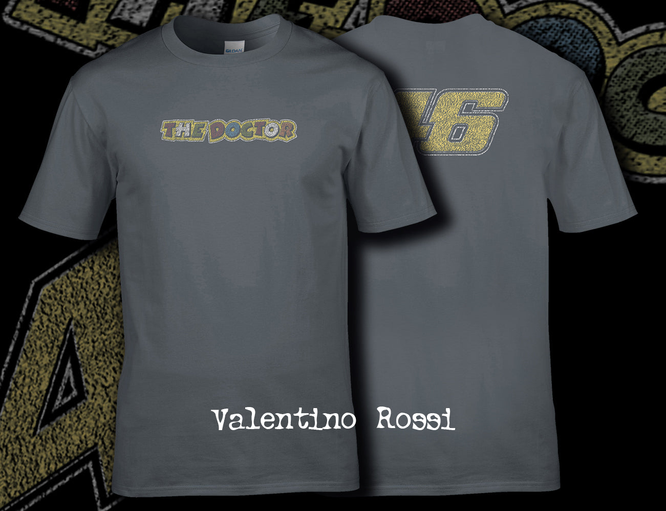 Valentino Rossi Vintage T Shirt Front and Back Print 01