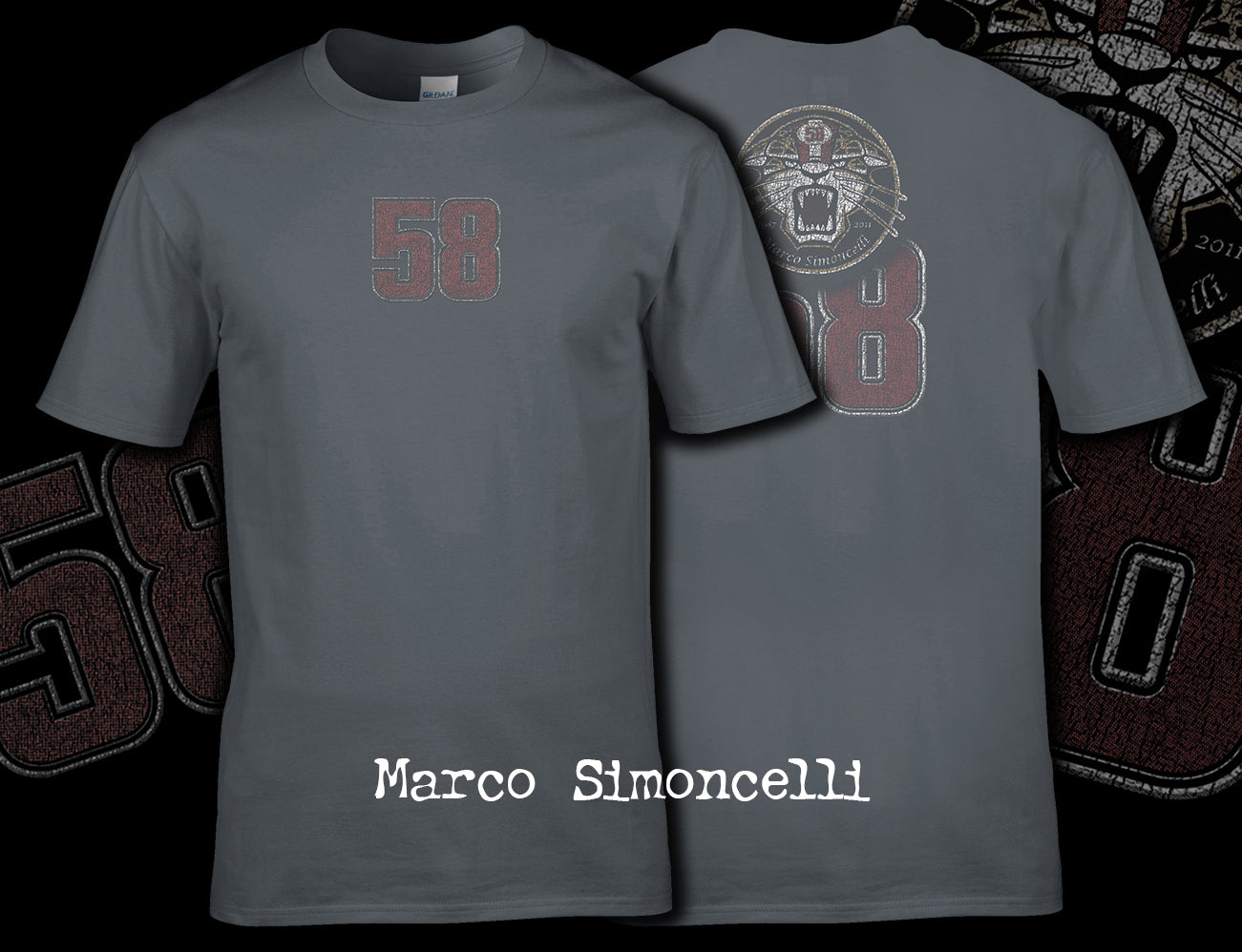 Marco Simoncelli Vintage T Shirt Front and Back Print 01