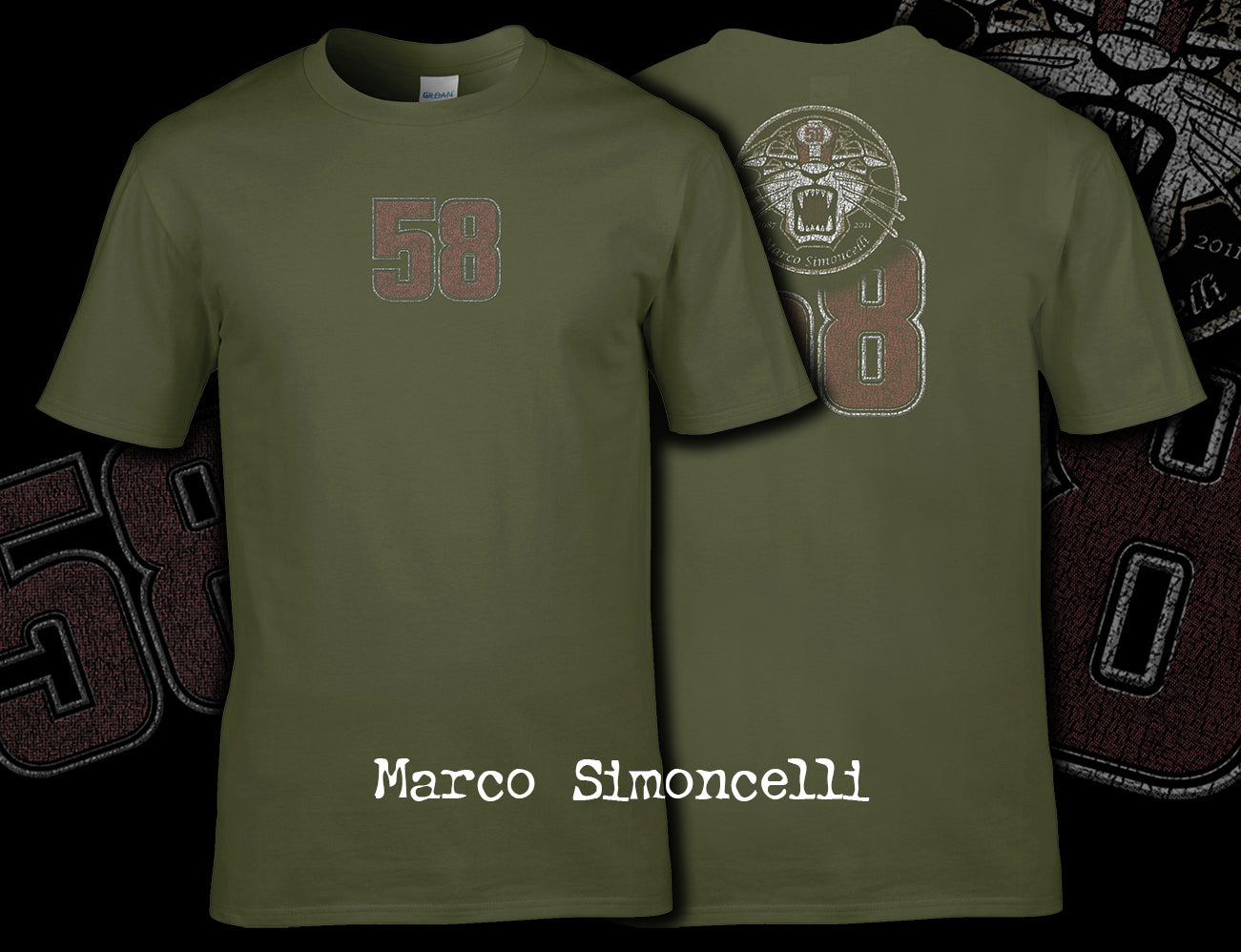 Marco Simoncelli Vintage T Shirt Front and Back Print 01