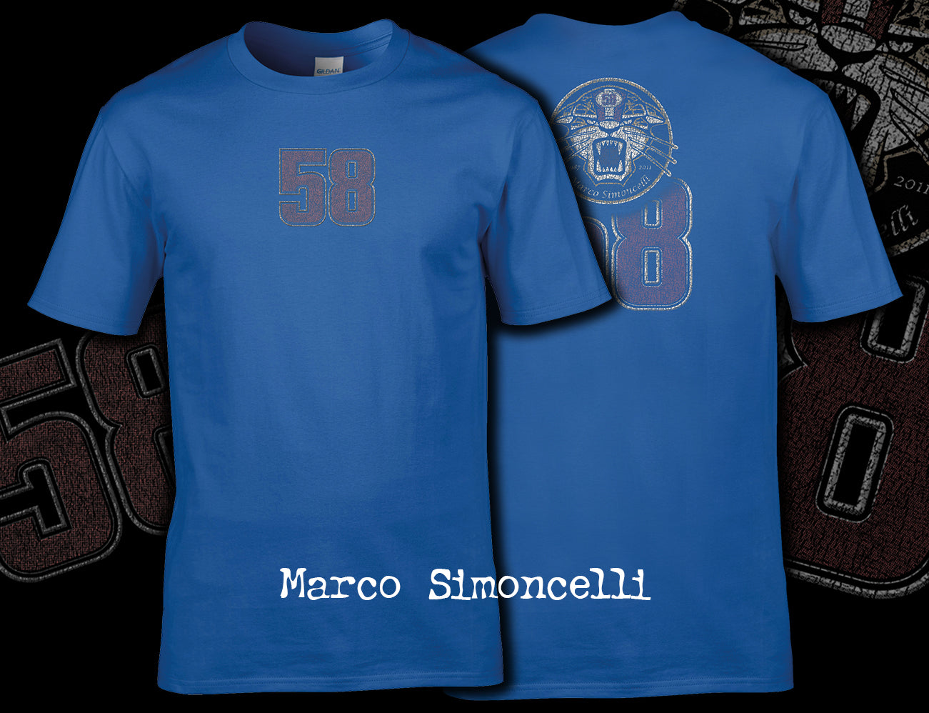 Marco Simoncelli Vintage T Shirt Front and Back Print 01